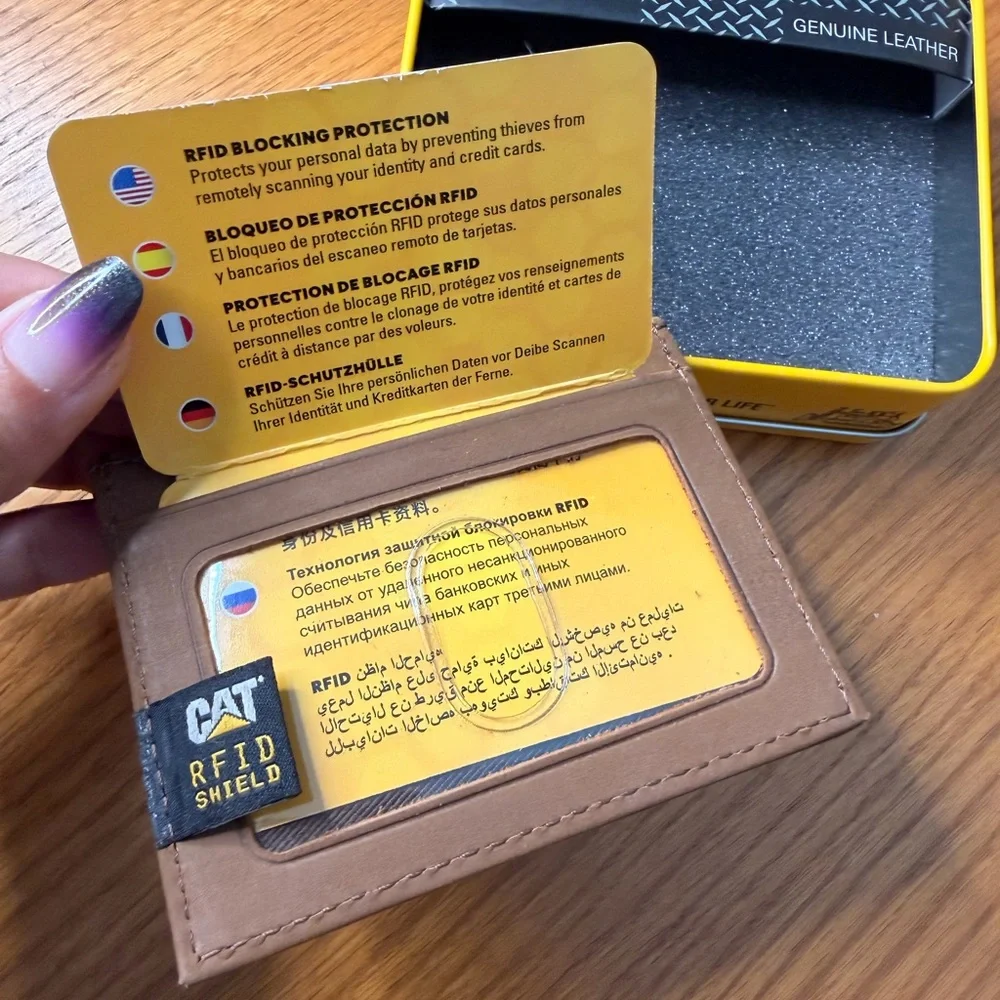Caterpillar Brown RFID Shield Money Clip